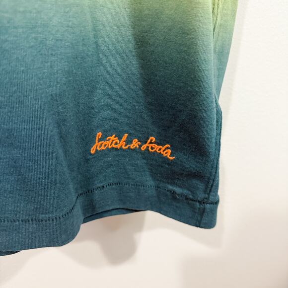 Scotch & Soda Men’s Tie Dye Cotton Tee XL Blue Yellow Orange - Picture 2 of 5